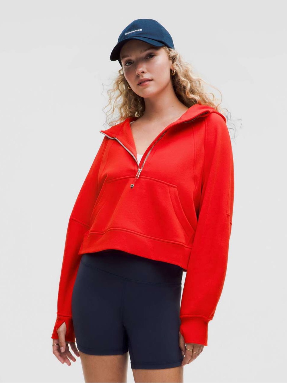 NWT Lululemon Scuba Oversized Half Zip Hoodie Hot Heat M/L